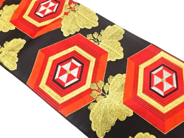 JAPANESE KIMONO / ANTIQUE FUKURO OBI / WOVEN PAULOWNIA & KIKKO